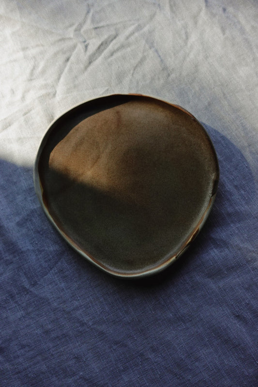 Brown Earth dessert plate
