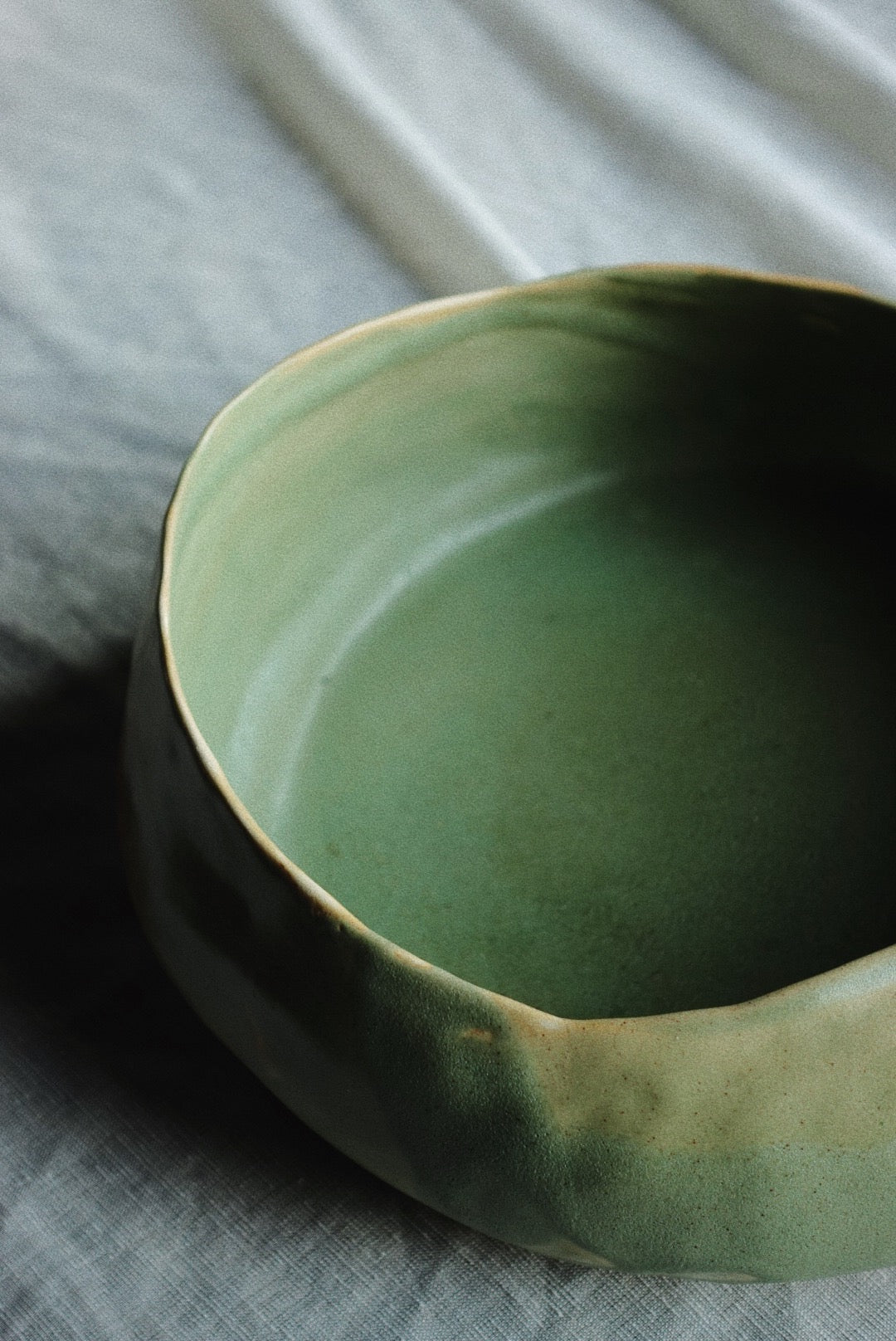 Olive Green Sculptural Bowl