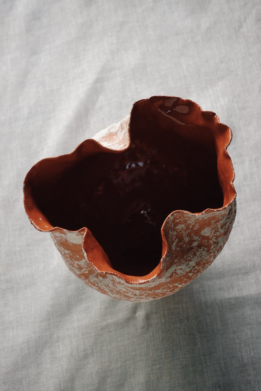 Red flower vase
