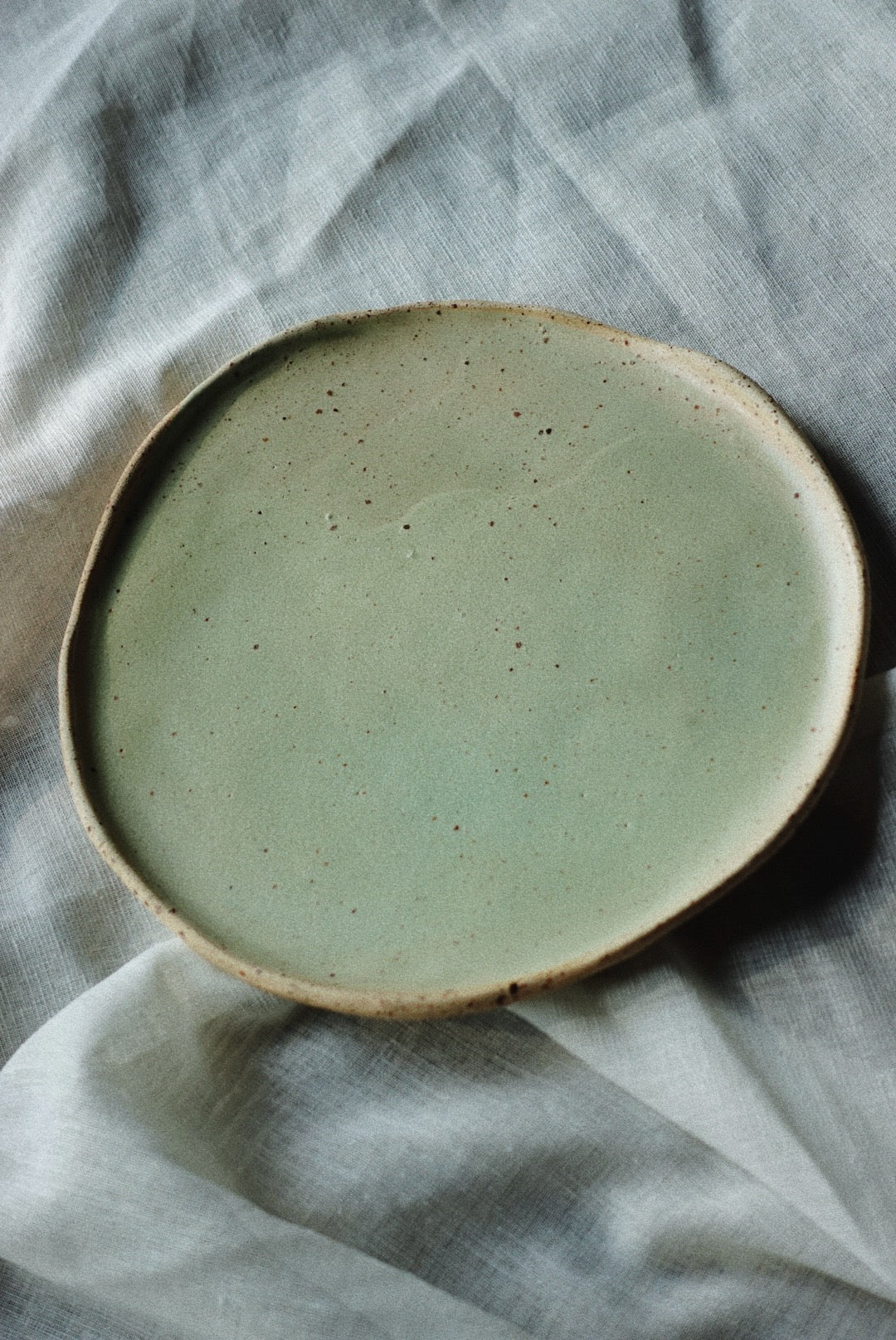 Lichen speckled dessert plate