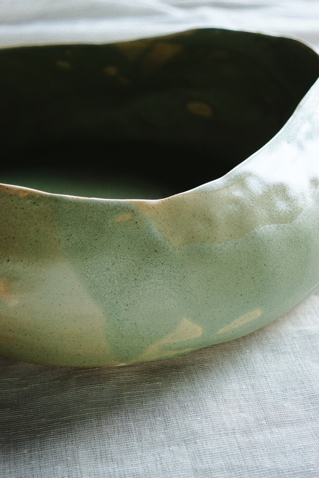 Olive Green Sculptural Bowl