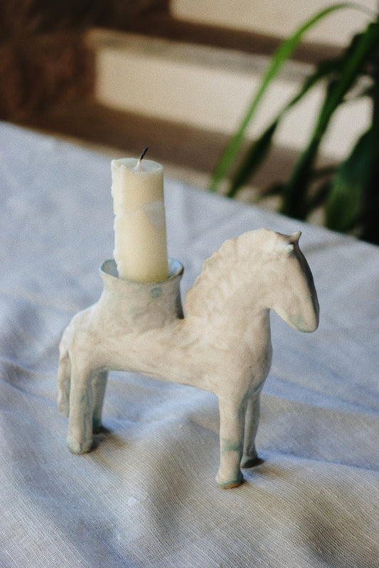 Little Horse Candle Holder — Milky