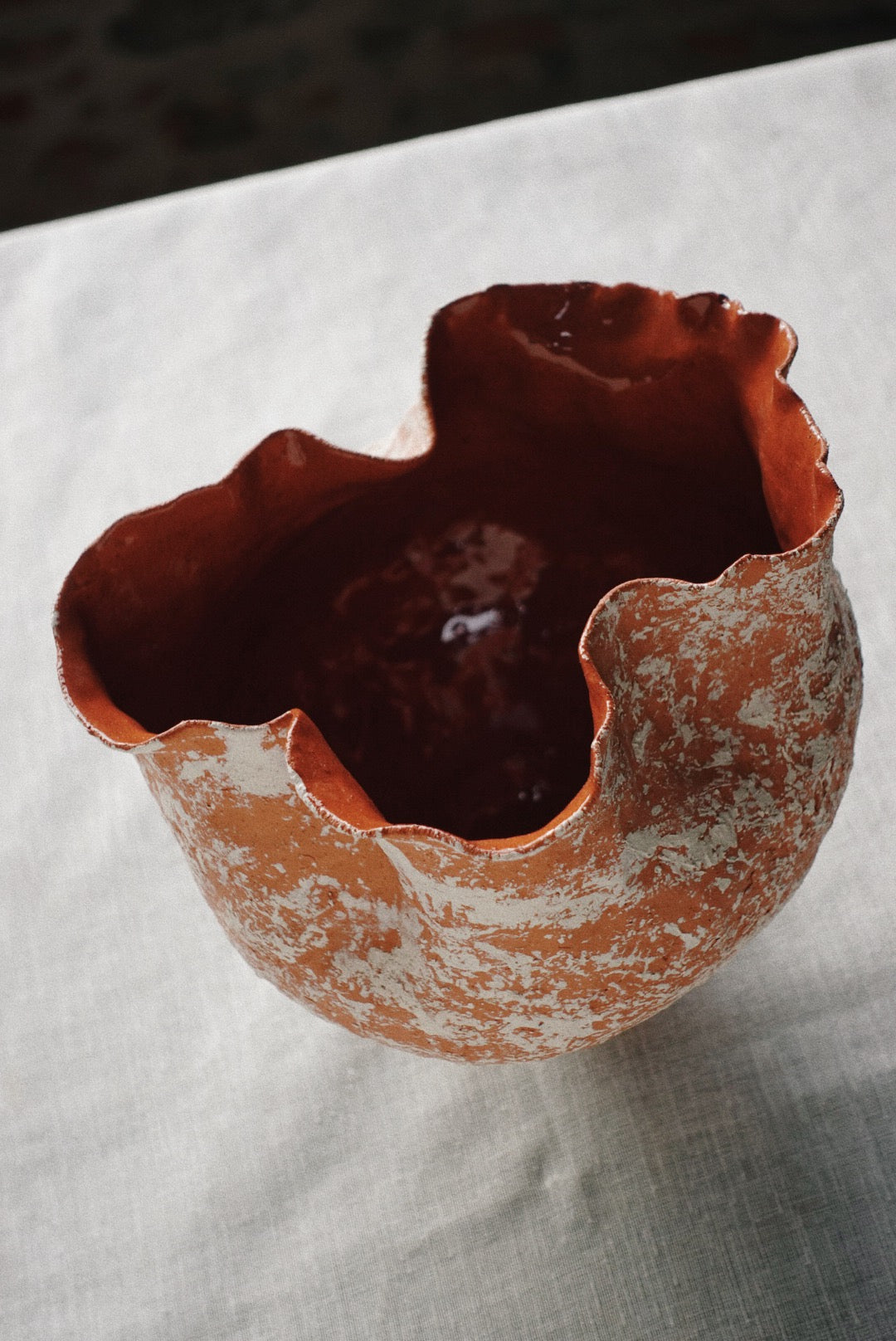 Red flower vase