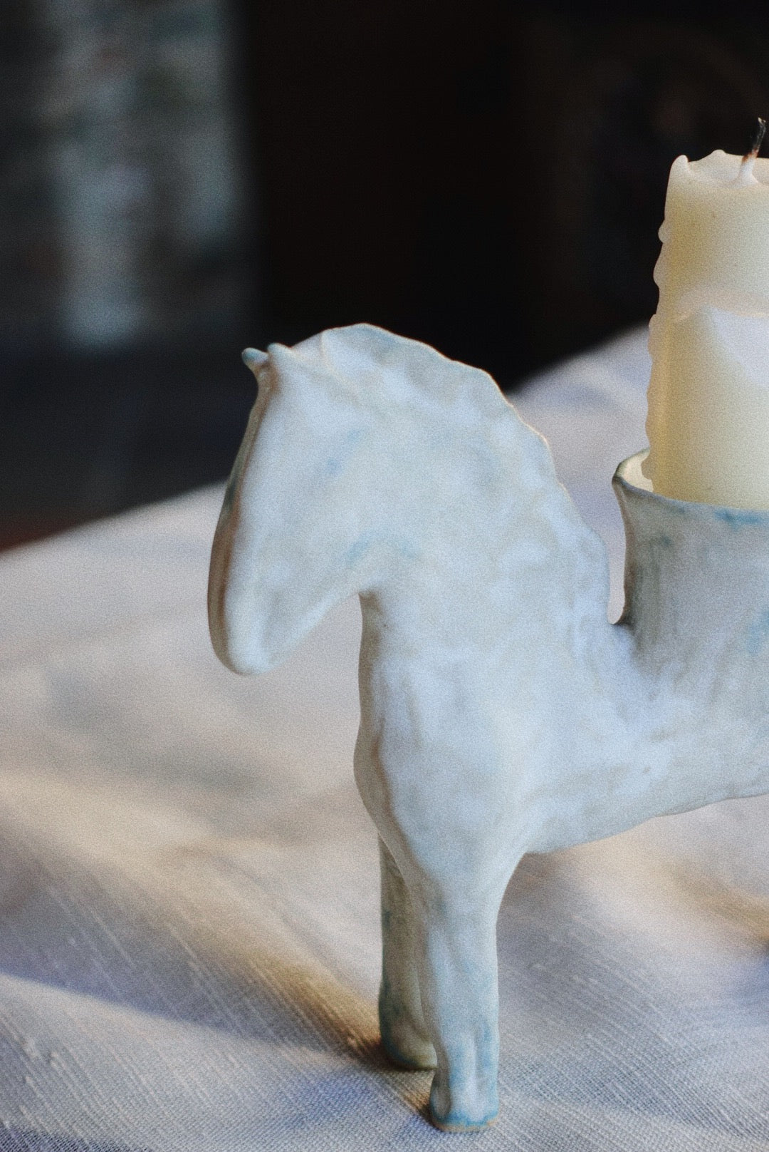 Little Horse Candle Holder — Milky