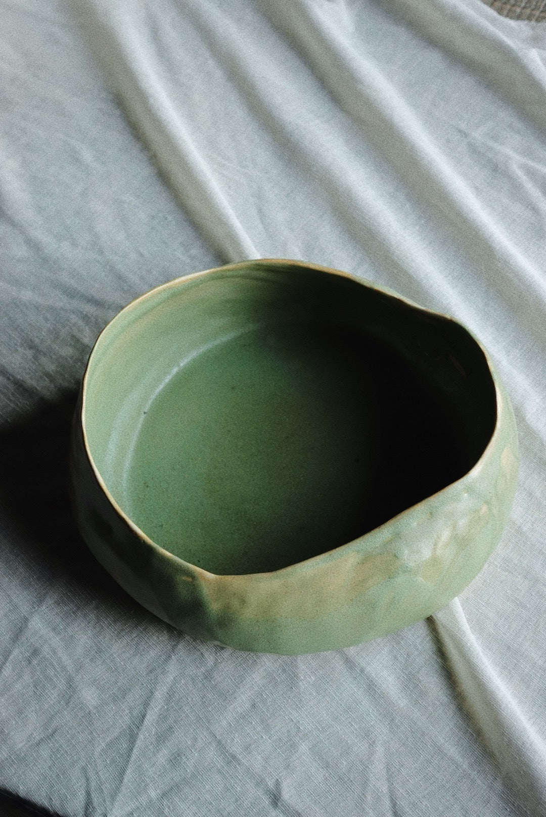 Olive Green Sculptural Bowl