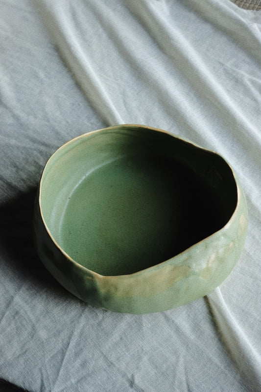 Olive Green Sculptural Bowl