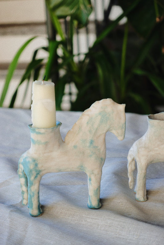Little Horse Candle Holder — Turquoise