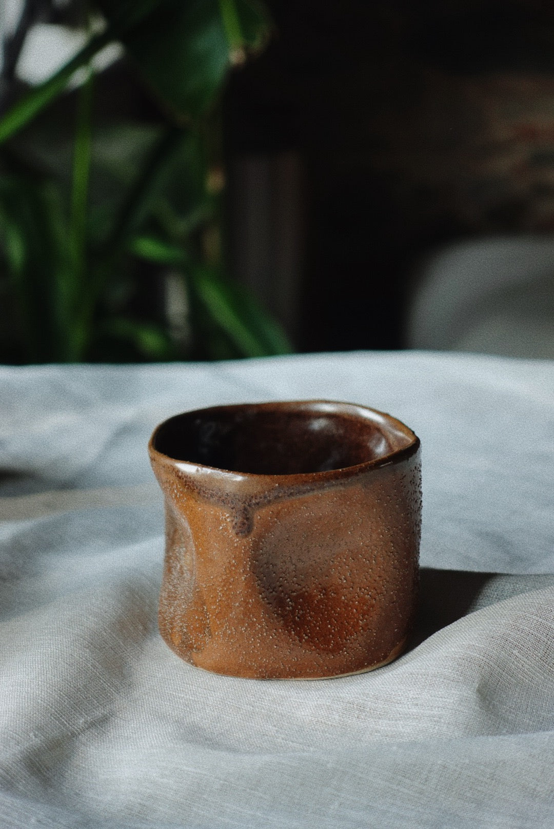 Rust Brown Stoneware Cup