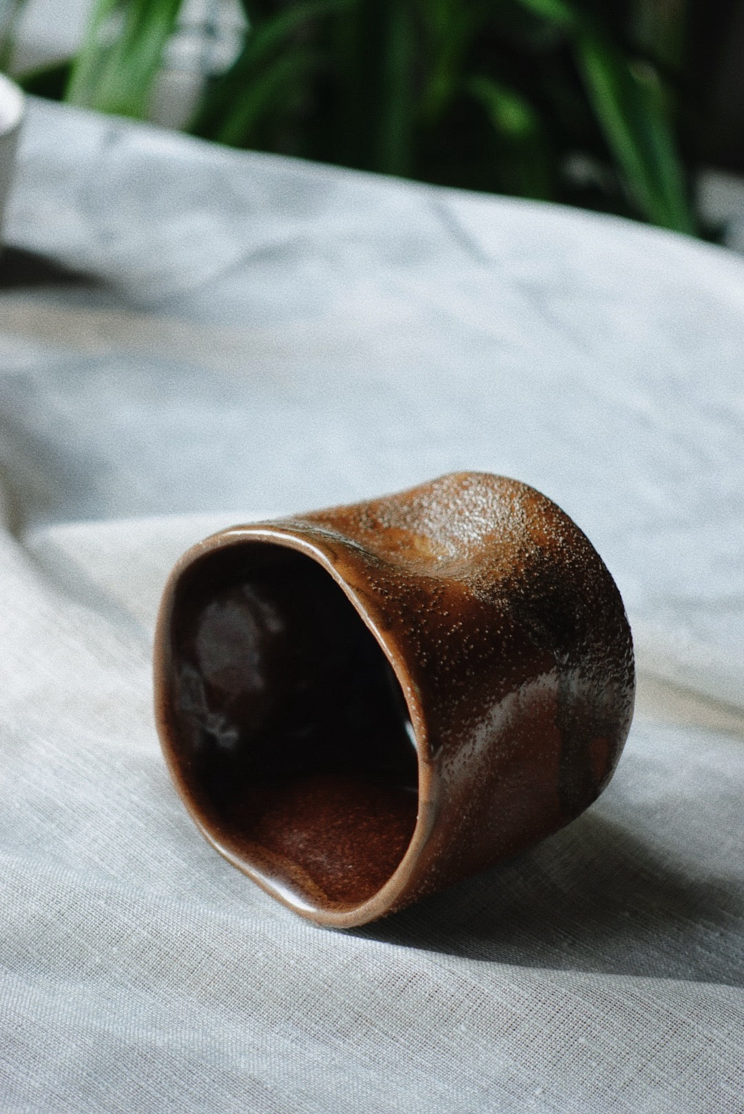 Rust Brown Stoneware Cup