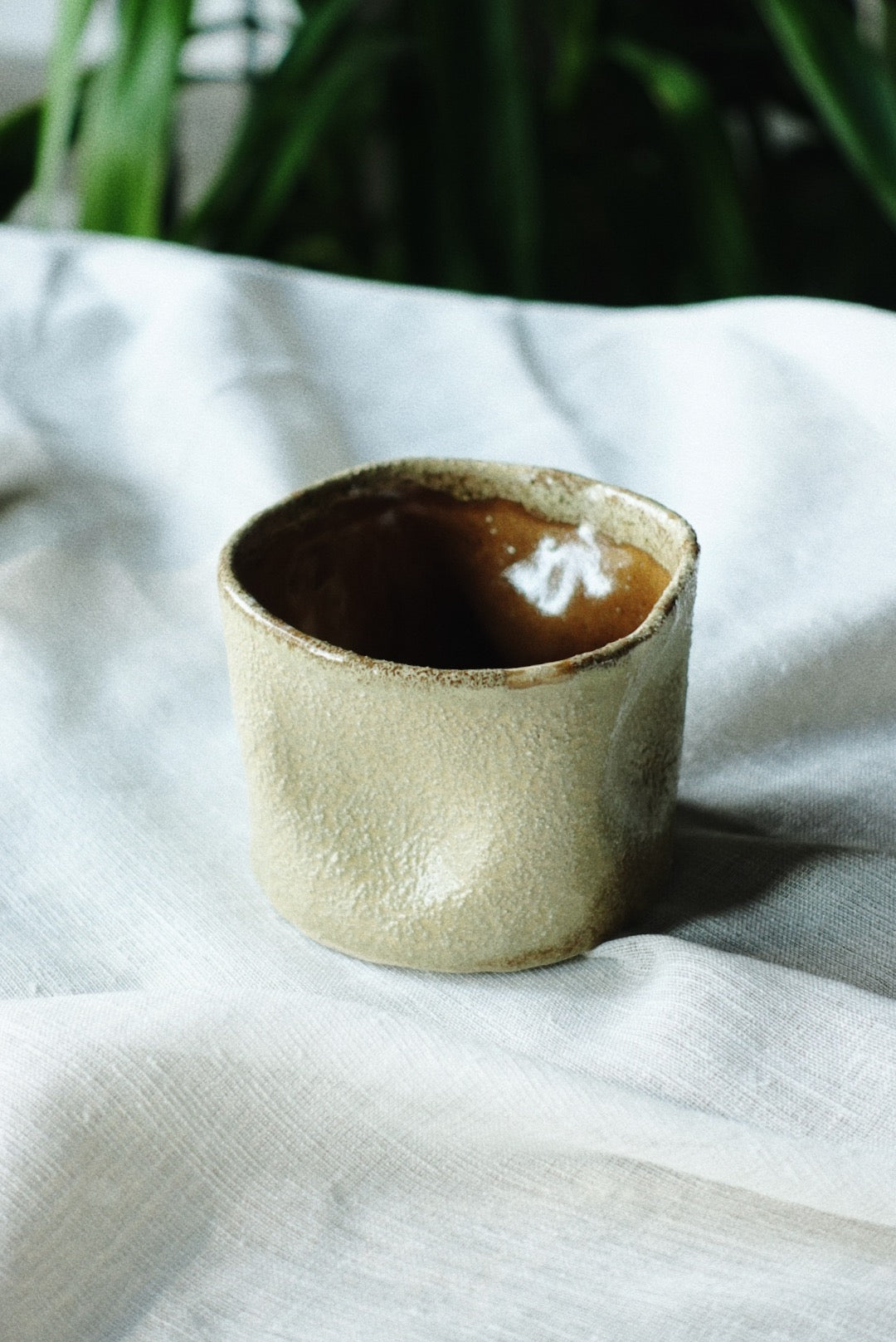 Honey Amber stoneware cup