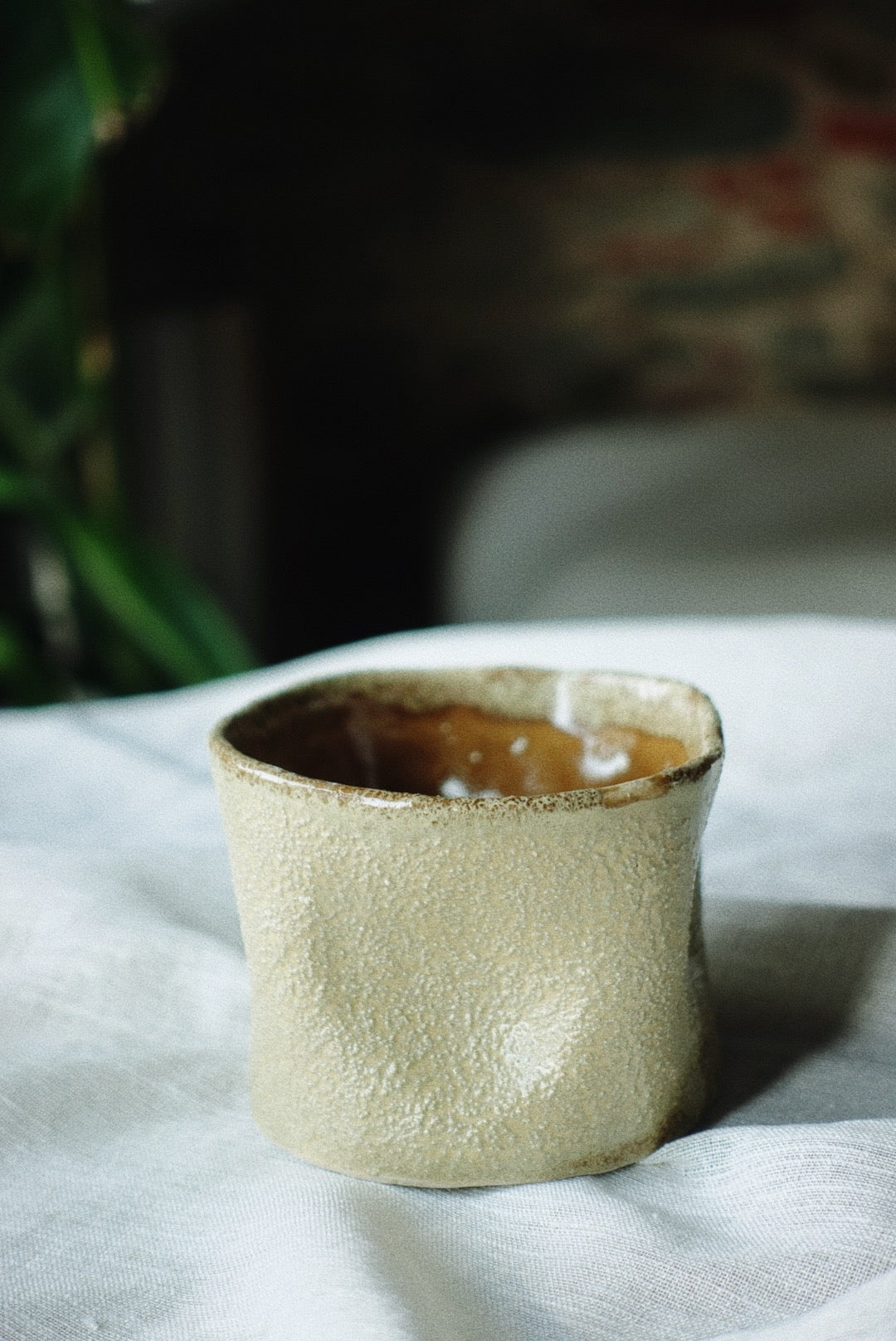 Honey Amber stoneware cup
