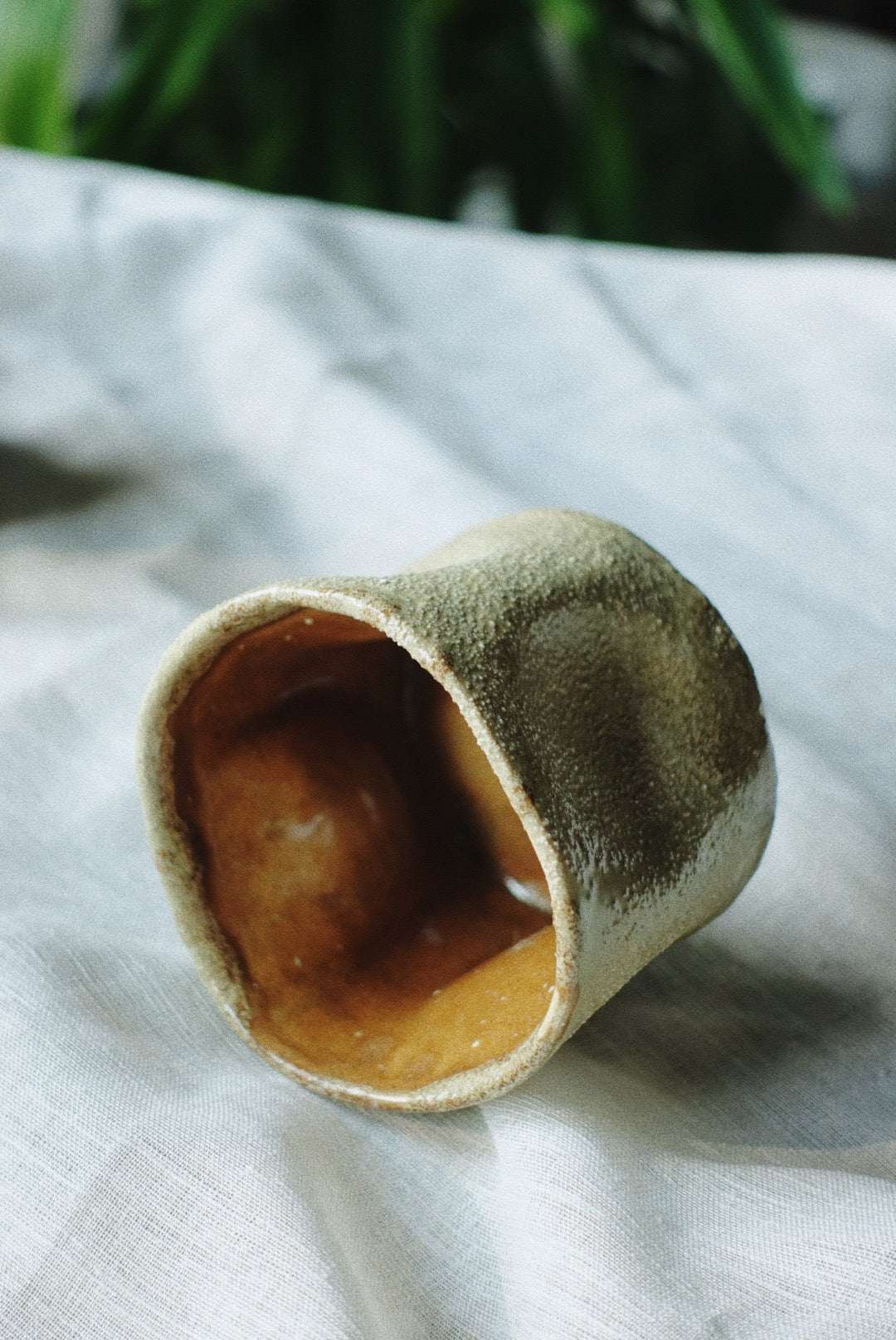 Honey Amber stoneware cup