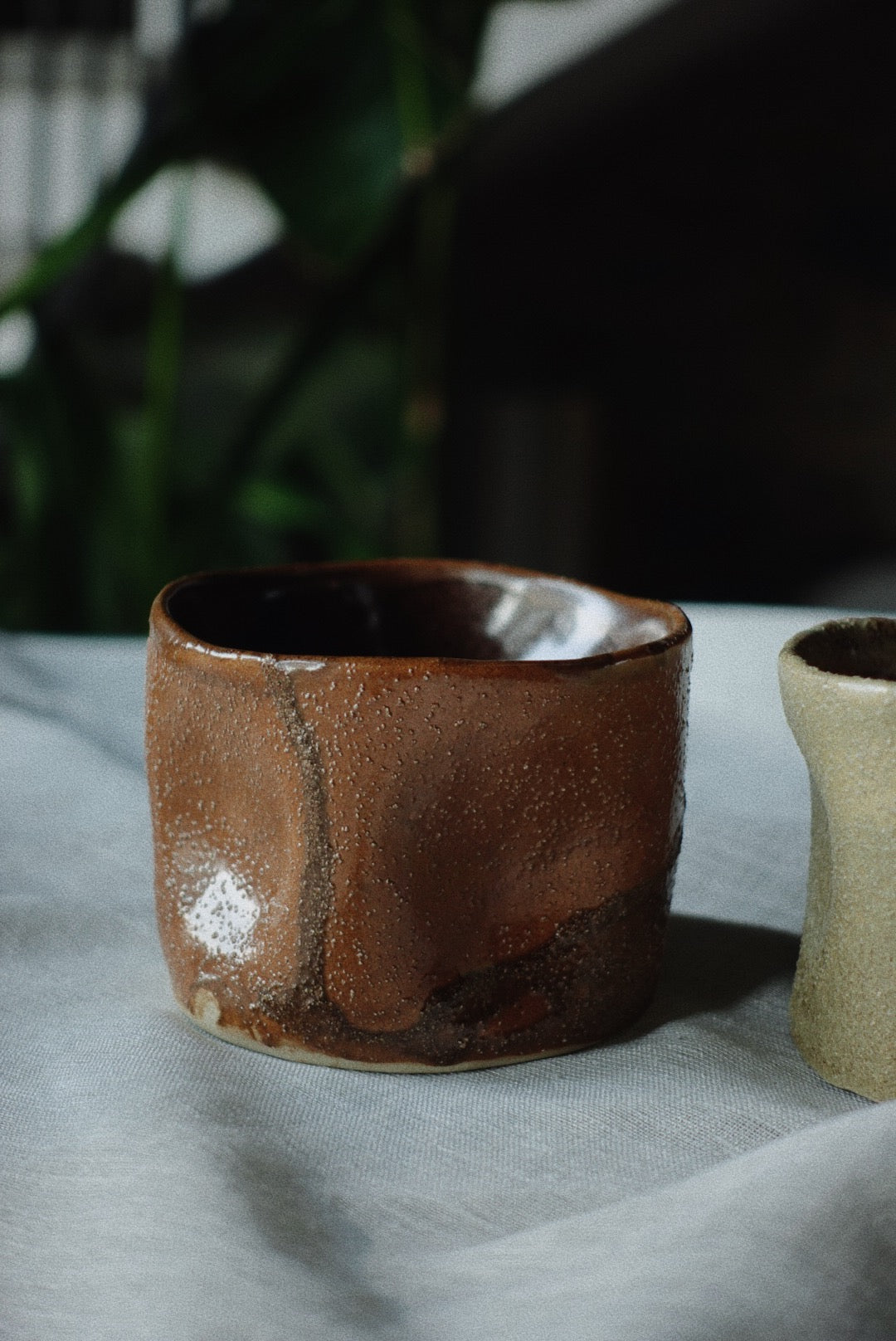 Rust Brown Stoneware Cup