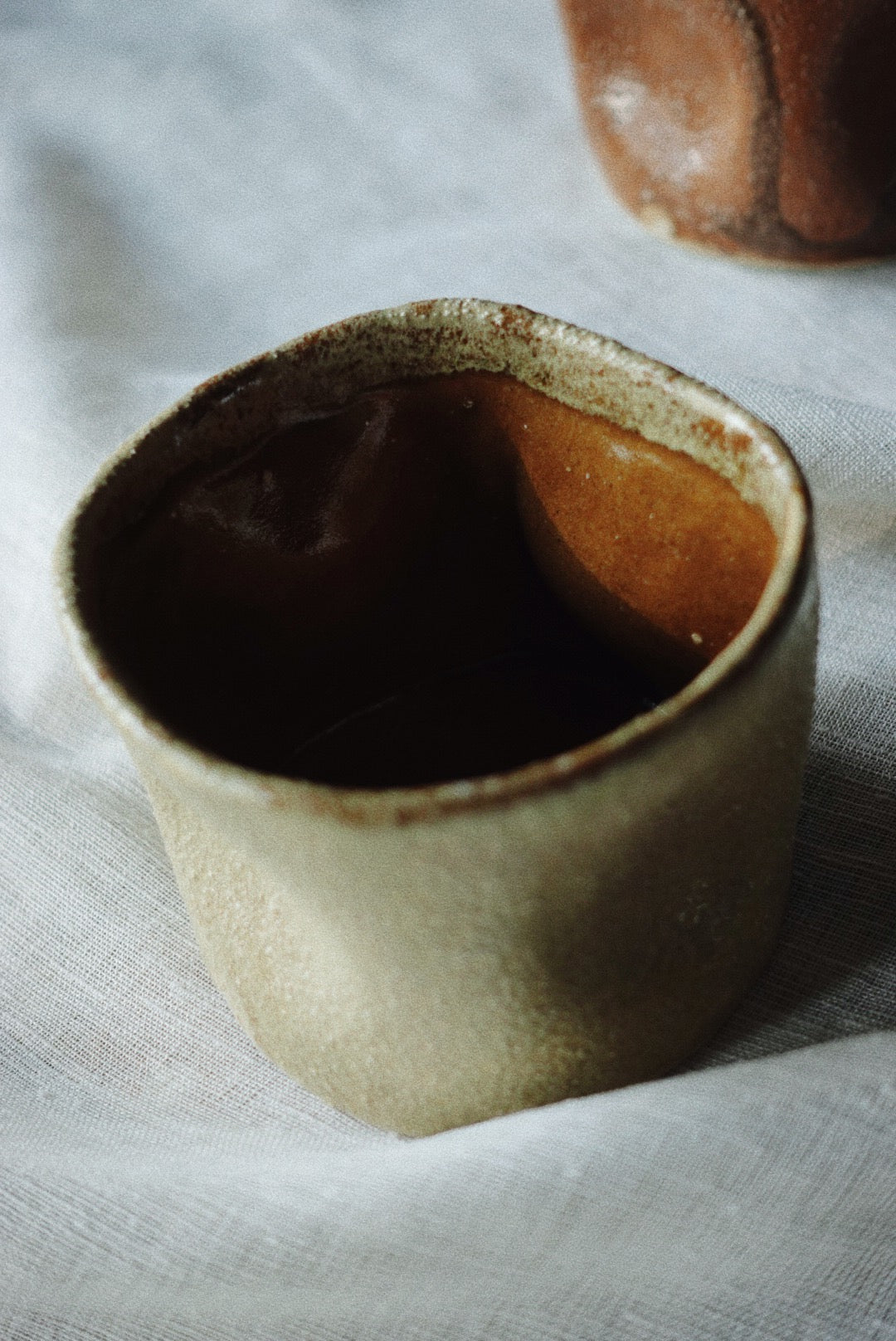 Honey Amber stoneware cup