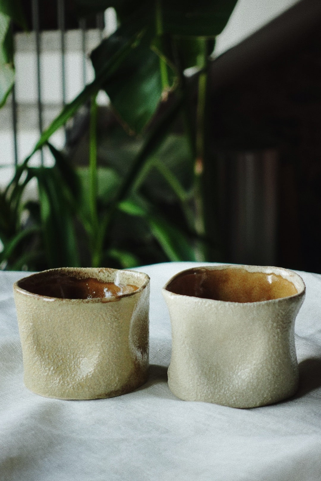 Honey Amber stoneware cup