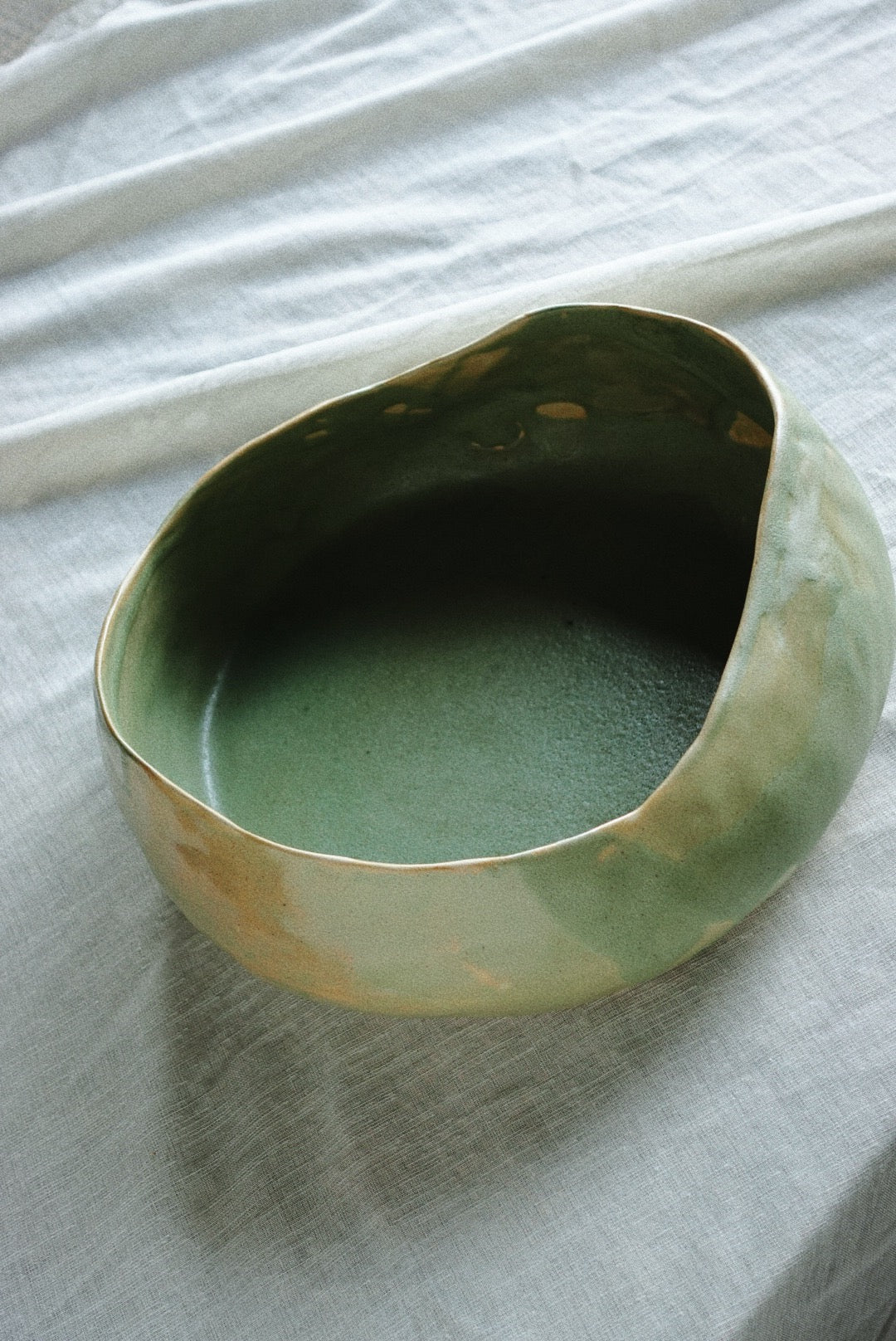 Olive Green Sculptural Bowl