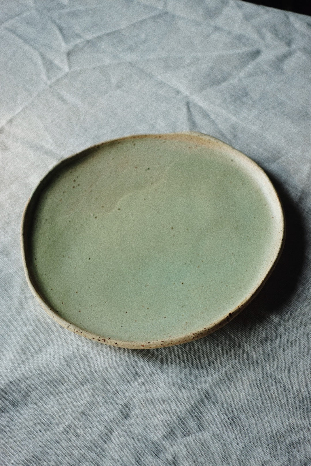 Lichen speckled dessert plate